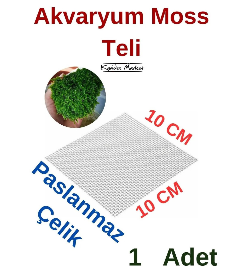 1 Adet -  10*10 Cm Paslanmaz Tel Filtre ve Kuluçka Yosun Moss Sarma Teli