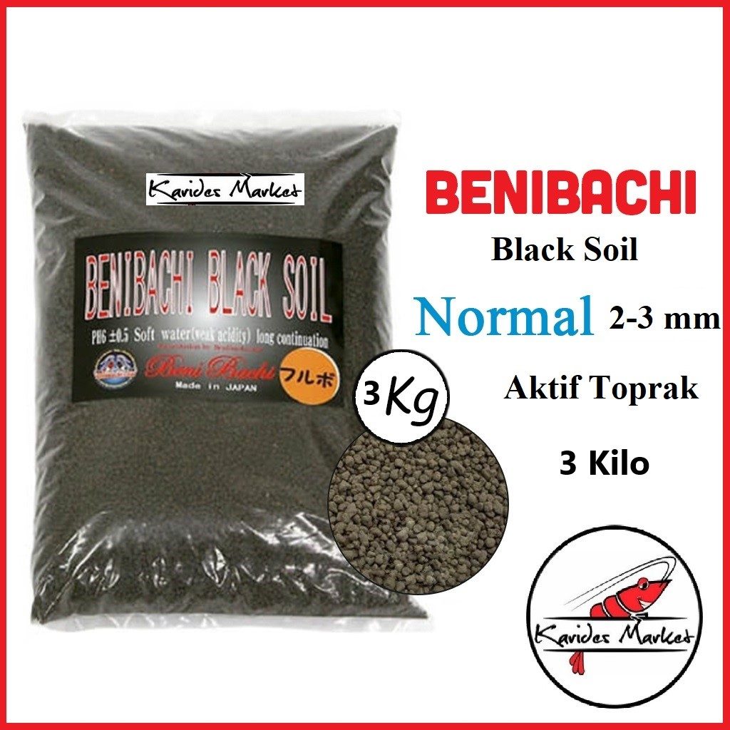 Benibachi Black Soil Normal 3 Kg. Orjinal Paketten Bölme Açık 3 Kilo 2-3 mm 