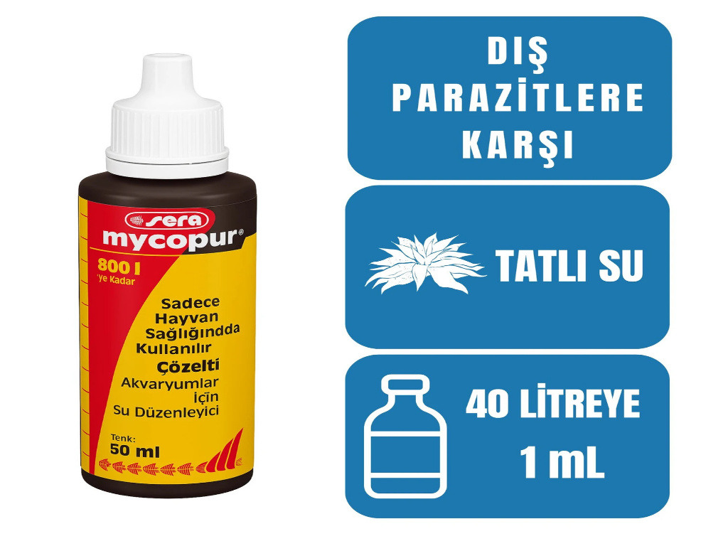 Sera Mycopur 50 ml Mantar ve Parazit İlacı Tedavi Sera Mycopur 50 ml Mantar ve Parazit İlacı Tedavi