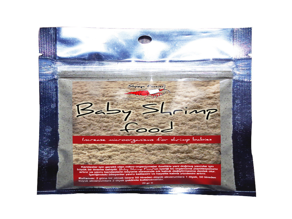 BABY SHRİMP FOOD - Microorganizma Yavru Karides Yemi 20 Gr. Shrimpsfor Ever