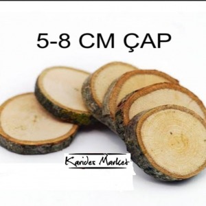 5 - 8 Cm Çap Moss Bitki Uygulamaları için Doğal Dekoratif Ağaç Kütük Dilimi 1 Adet