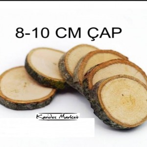 8 - 10 Cm Çap Moss Bitki Uygulamaları için Doğal Dekoratif Ağaç Kütük Dilimi 1 Adet