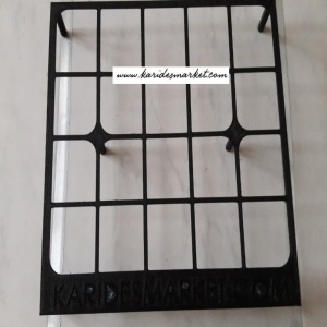 19,5 * 19,5 Cm Siyah Renk Ayaklı Kare Moss Standı Raf - Salınım Yapmaz - 1 Adet 3D Dıy