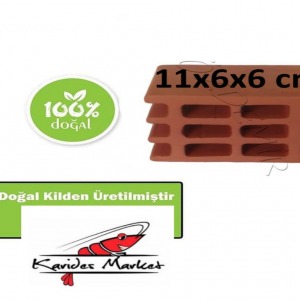 Fırınlanmış Gerçek Doğal Seramik Tuğla Modelli Vatoz Pleco Küp Yuvalığı  - 1 Adet