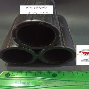 Fırınlanmış Seramik Yumurtlama Ve Karides Dekor Saklanma Yuva Bambu Tüp 3 Gözlü Büyük Boy - 1 Adet