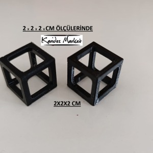 2 Adet Siyah KARİDES KÜPÜ SUDOKU KÜP 2x2x2 Cm Salınım Yapmayan Petg 3d Dıy