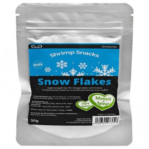GlasGarten Shrimp Snacks SnowFlakes 10 gr Paketten Bölme Açık İthal Karides Yemi Shrimp Food Chard-Spinach Snow Flakes