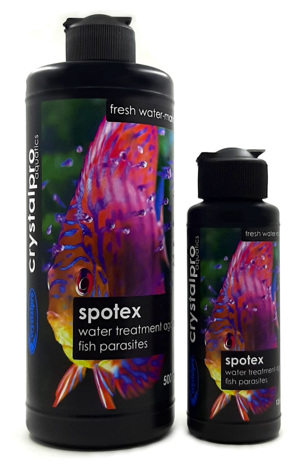 CRYSTALPRO SPOTEX 125 ML / Tatlı su ve tuzlu su balıklarındaki beyaz benek ve diğer parazitlere karşı etkili bir su düzenleyici sıvı katkısı